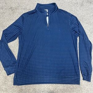 Tailorbyrd Navy Patterned Long Sleeve Shirt